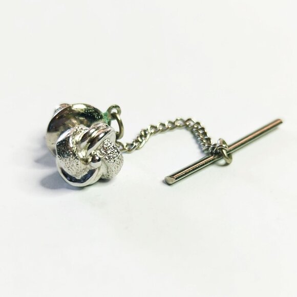 Vintage Swank Silver-Tone Knot Chain Tie Tack - Picture 1 of 4